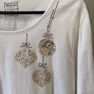 Three Hearts White Christmas Tee Women’s Size Medium #270